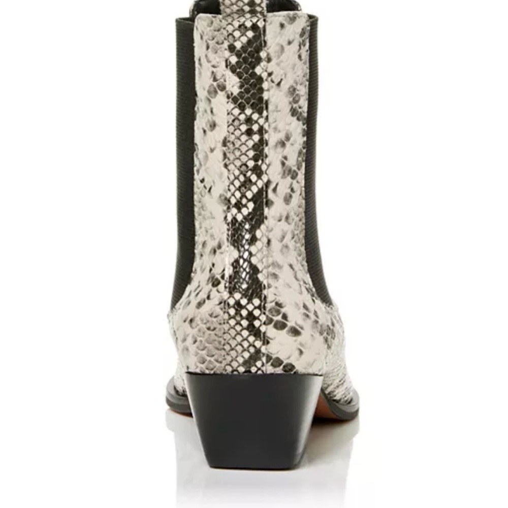 NWT AQUA Esra snakeskin pattern leather Chelsea boots. With box. - Picture 5 of 10